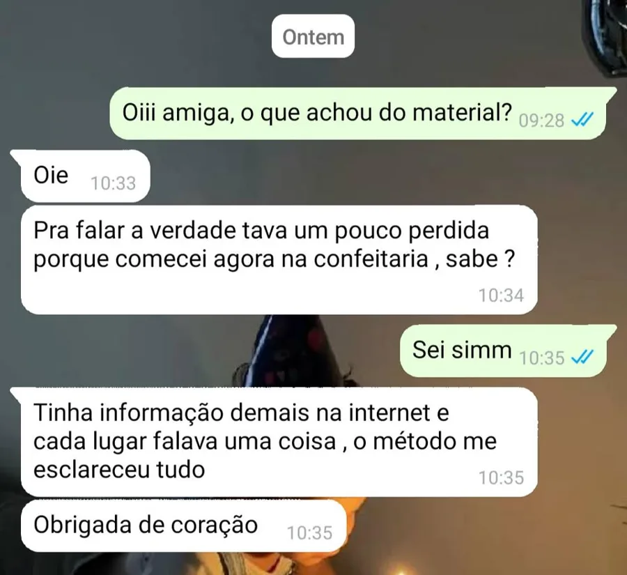 Confeiteira iniciante diz que o método esclareceu tudo